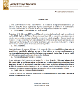 COMUNICADO JCE