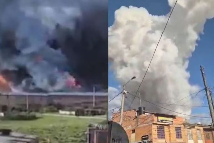 Se registra explosión en fábrica de pólvora de Soacha, Colombia