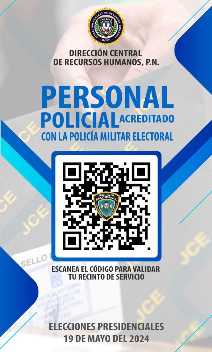 PN pone a disposición código QR a sus agentes para elecciones del 19 de mayo