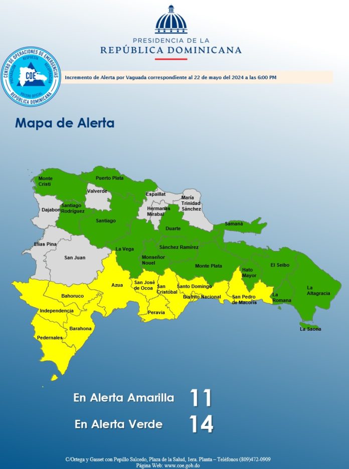 COE aumenta a 25 las provincias en alerta; constantes lluvias afectan 9 acueductos