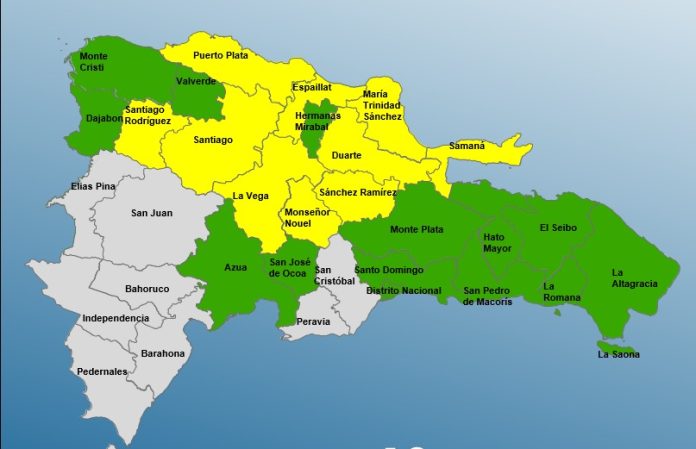 Continuarán las lluvias; COE mantiene 10 provincias en alerta amarilla y 14 en verde