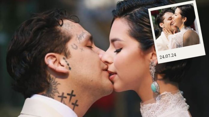 Christian Nodal y Ángela Aguilar comparten fotos inéditas de su boda