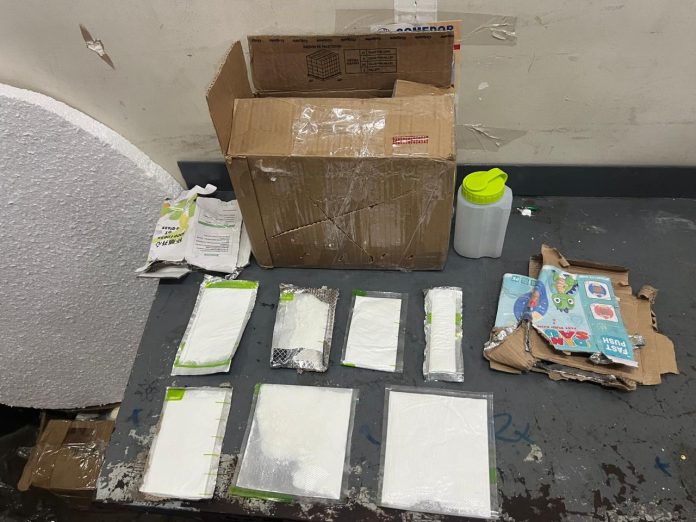 Escondidas en cajas de cartón impiden envío de 23 láminas de cocaína a Estados Unidos