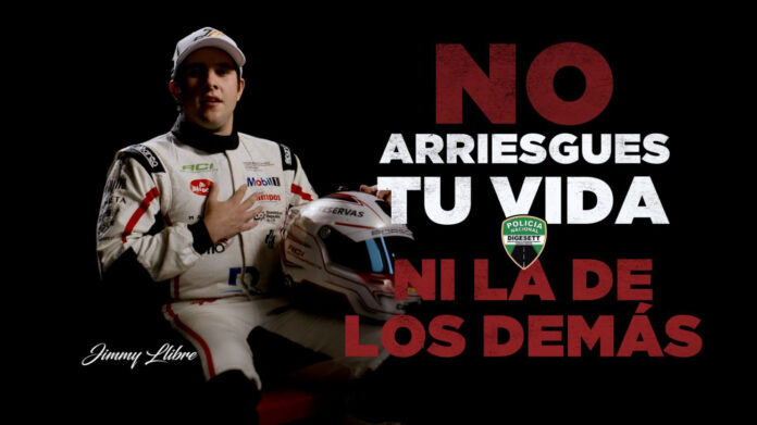 Digesett alerta sobre exceso de velocidad junto al piloto de automovilismo Jimmy Llibre