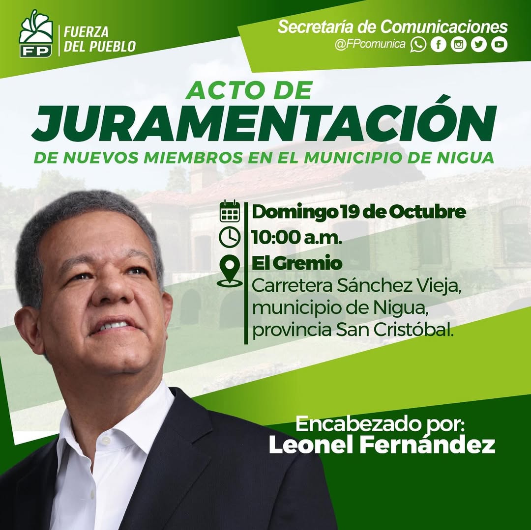 Acto de juramentacion de nuevos miembros en el Municipio de Nigua encabezado por el Dr. Leonel