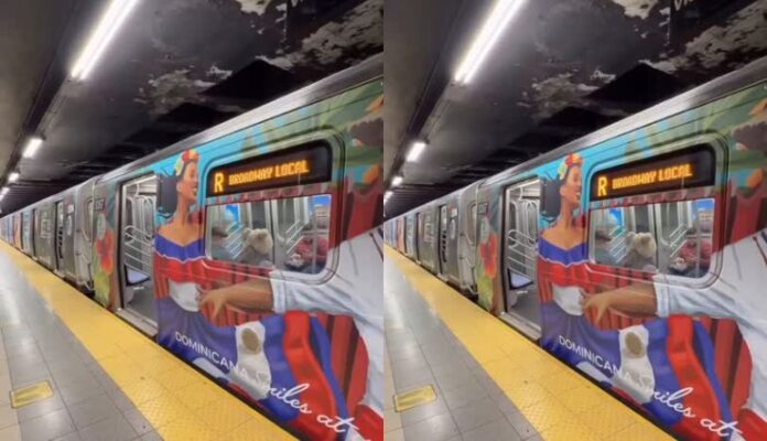 La publicación, acompañada del mensaje en inglés “A train to the Dominican Republic!”, se viralizó de inmediato.