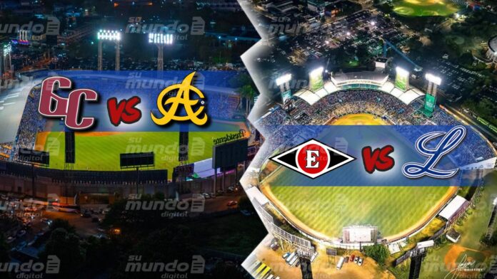 En el Estadio Quisqueya, en Santo Domingo, se enfrentan Leones del Escogido vs. Tigres del Licey, mientras que en el Estadio Cibao, en Santiago, miden fuerzas Gigantes del Cibao vs. Águilas Cibaeñas.