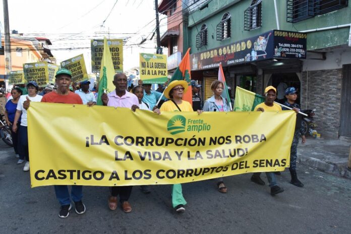 Frente Amplio realiza 6ta Caminata- Protesta por castigo total a la corrupción en SeNaSa
