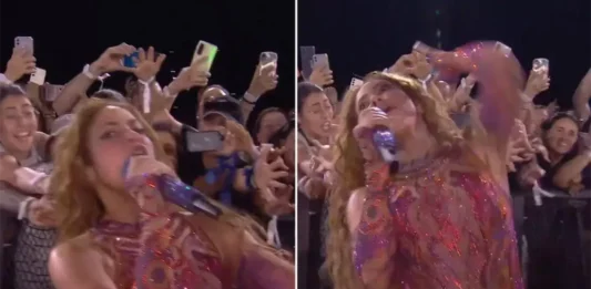 Shakira sufre inesperado tirón de cabello durante concierto en Montevideo