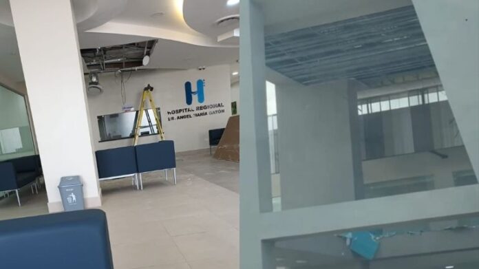 Colapsan plafones en hospital Ángel Gatón a poco más de un mes de iniciar operaciones