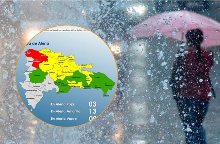 COE declara alerta roja en 3 provincias y eleva a 13 en amarilla por intensas lluvias