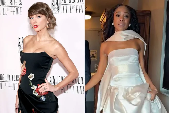 Tori Evans, bailarina de Taylor Swift, desata polémica por el vestido que usó en la boda de la cantante