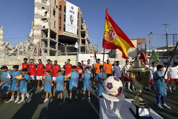 Gaza celebra su ‘final’ anticipada del Mundial de fútbol con un España contra Palestina