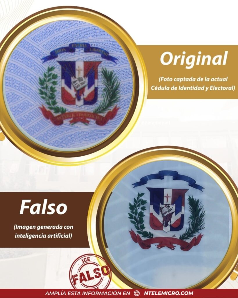 La Junta Central Electoral JCE reitero a traves de su cuenta de Instagram que el escudo y los 1