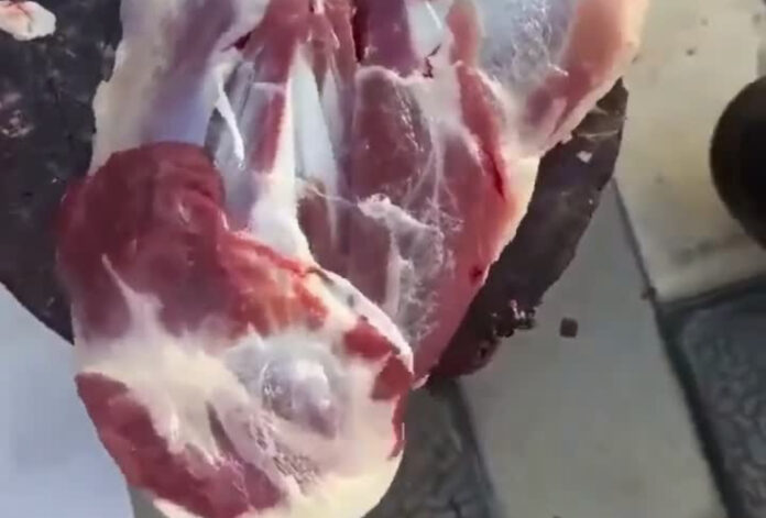 Compró carne recién sacrificada y quedó en shock al verla moverse