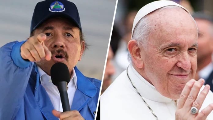Daniel Ortega insulta al Papa y la Iglesia católica y los llama 