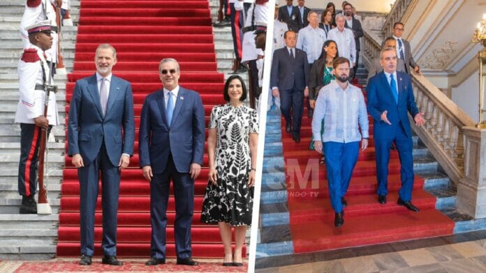 Abinader se reúne con el Rey de España y el presidente de Chile