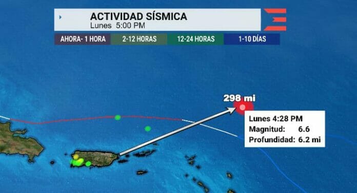 Sismo de magnitud 6.6 sacude Puerto Rico