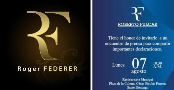 Roberto Fulcar usa logo del extenista Roger Federer en su marca personal