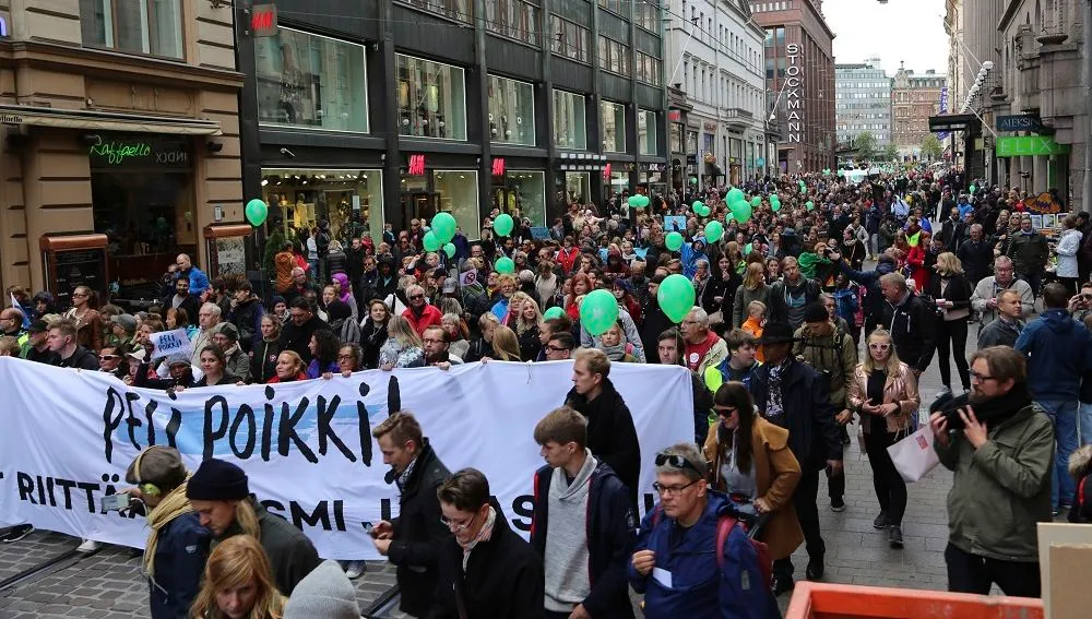 Manifestaciones contra el racismo en Helsinki