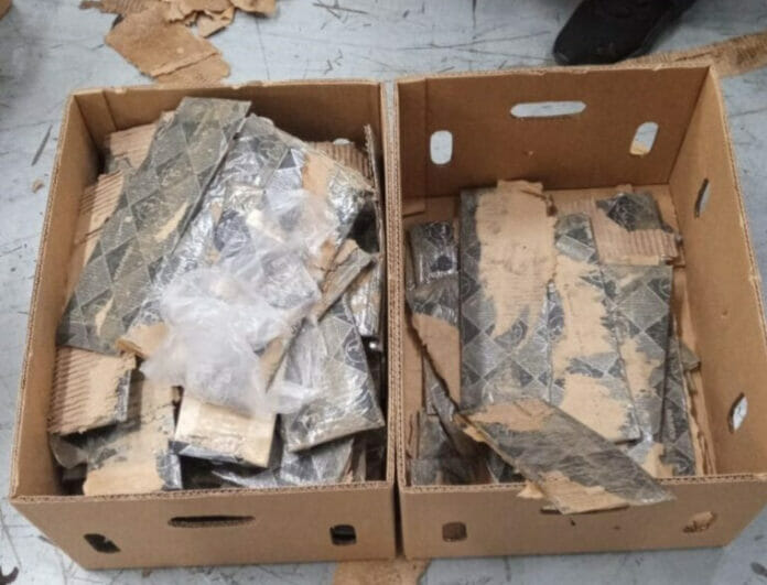 Decomisan 97 láminas de presumible cocaína camufladas en cajas de bananas en Caucedo