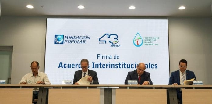 Fundación Popular, Infotep y campesinos de Blanco firman acuerdo