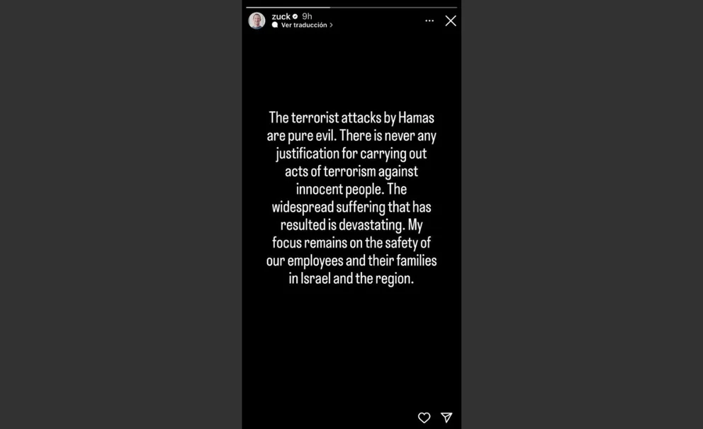 Mark Zuckerberg: “Los ataques terroristas de Hamas son pura maldad”