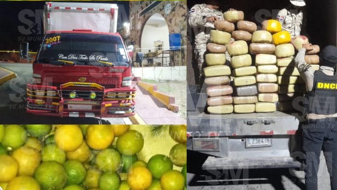 Incautan 368 libras de marihuana en carga de naranjas en Elias Piña