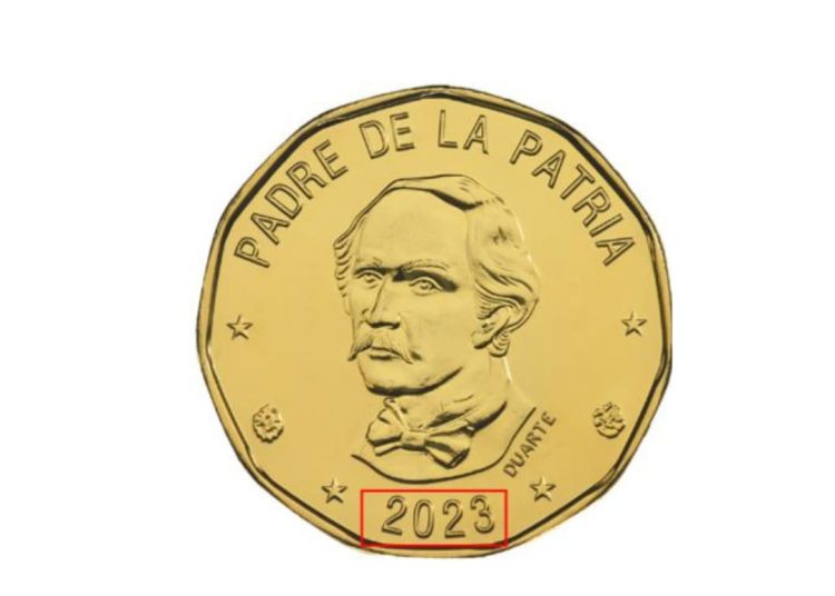 BCRD emite monedas de RD$1.00, año 2023