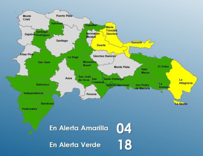 Al menos 22 provincias en alerta debido a nubosidad por vaguada
