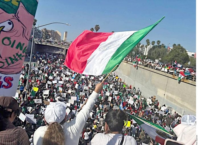 Protesta en Los Ángeles contra deportaciones de Trump
