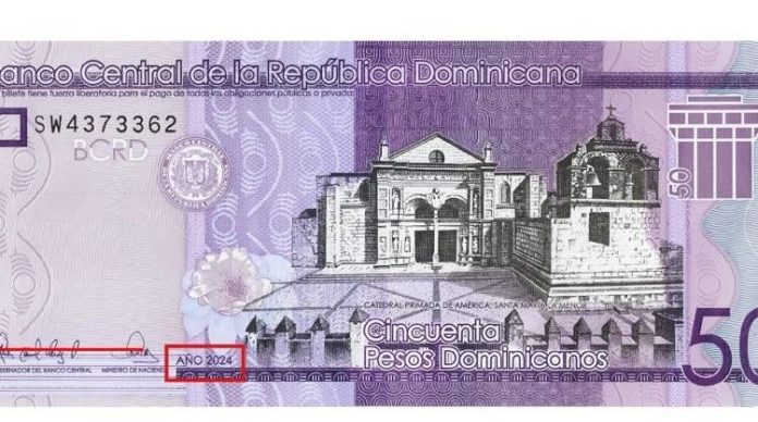 Banco Central anuncia circulación de billete de RD$50.00 año 2024 a partir de este jueves