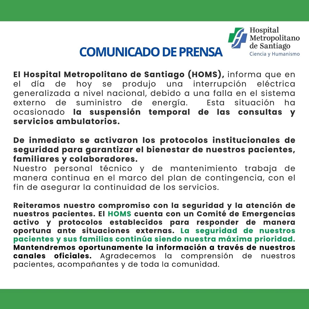 Comunicado de Prensa 🏥💚
