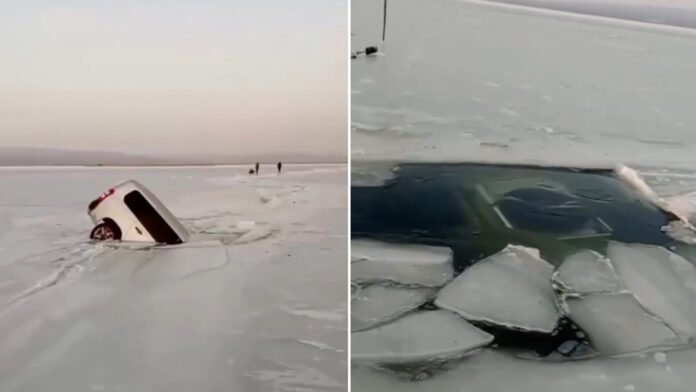 Varios coches con pescadores desaparecen bajo el hielo