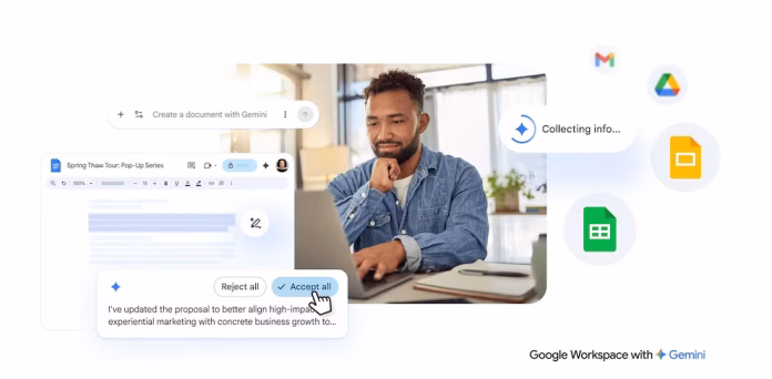 Google integra Gemini en Docs Hojas de cálculo y Presentaciones para potenciar productividad con IA