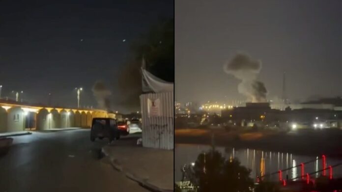 Según informes, los sistemas antiaéreos de la Embajada se activaron y están disparando intensamente al cielo de Bagdad.