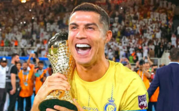 ¡Con un doblete! Cristiano Ronaldo gana su primera liga en Arabia El ex jugador de Atlético y Barcelona, jugador con más asistencias (13) del campeonato, tuvo poco después el 2-0 con un chut cruzado que sacó el meta Kewin.