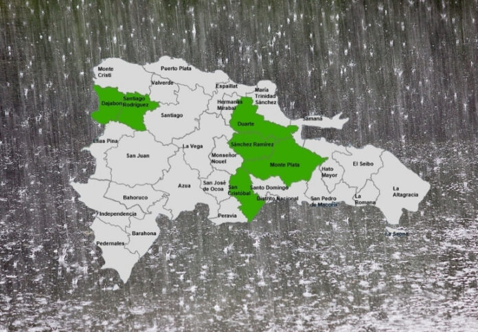 Las autoridades indicaron que estas precipitaciones podrían registrarse hasta las primeras horas de la noche, especialmente en localidades de las regiones noroeste, noreste, la Cordillera Central y la zona fronteriza.
