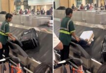 Un empleado de aeropuerto se vuelve viral por cuidar las maletas como si fueran suyas Un empleado de aeropuerto se vuelve viral por cuidar las maletas como si fueran suyas
