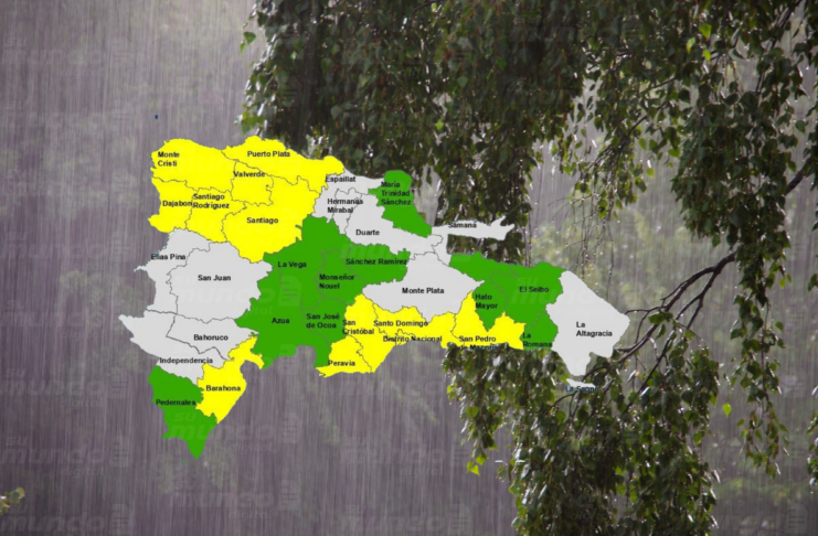 COE mantiene 22 provincias y el Distrito Nacional bajo alerta por fuertes lluvias