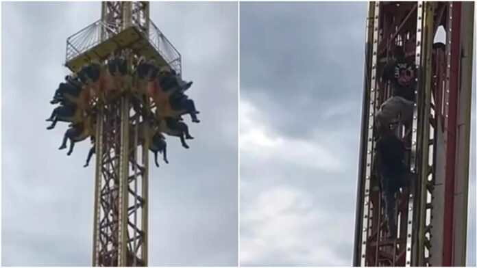 Pánico en la Feria de Chalco: Juego mecánico se descompone en las alturas con cupo lleno